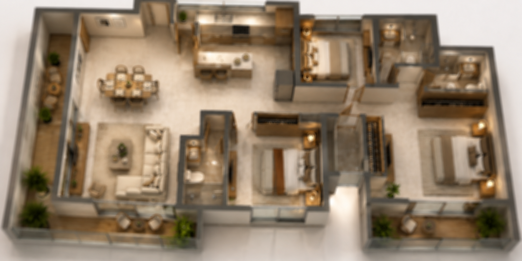 3 BHK floor plan